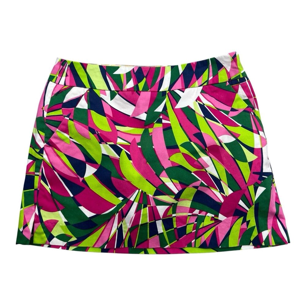 Loudmouth Ladies Mini Skort Geometric multi color SZ 0 Attached Shorts